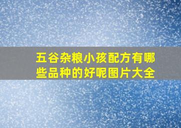 五谷杂粮小孩配方有哪些品种的好呢图片大全