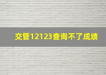 交管12123查询不了成绩