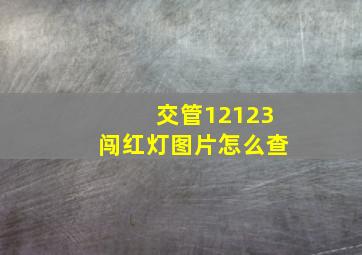 交管12123闯红灯图片怎么查