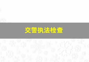 交警执法检查