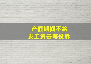 产假期间不给发工资去哪投诉