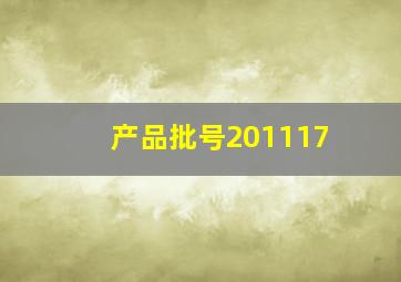 产品批号201117