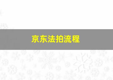 京东法拍流程