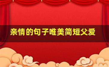 亲情的句子唯美简短父爱