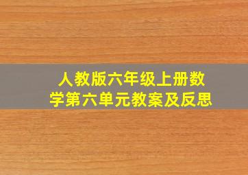 人教版六年级上册数学第六单元教案及反思