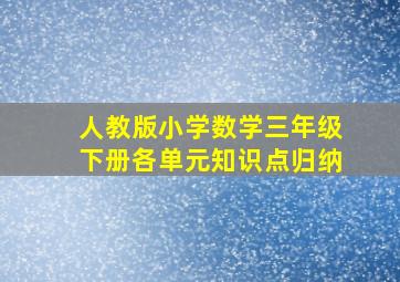 人教版小学数学三年级下册各单元知识点归纳