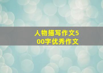 人物描写作文500字优秀作文