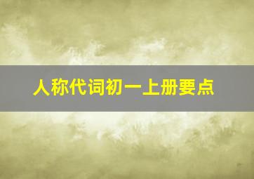 人称代词初一上册要点