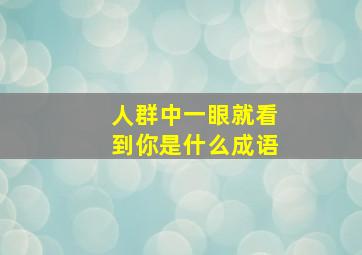 人群中一眼就看到你是什么成语