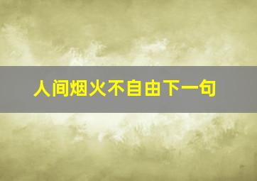 人间烟火不自由下一句