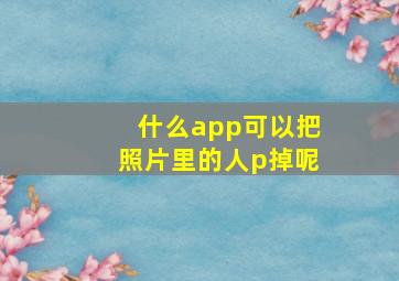 什么app可以把照片里的人p掉呢