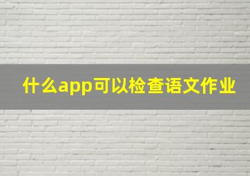 什么app可以检查语文作业