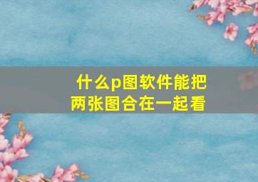 什么p图软件能把两张图合在一起看