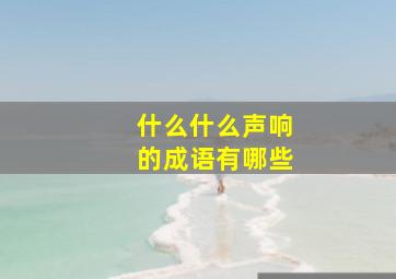 什么什么声响的成语有哪些