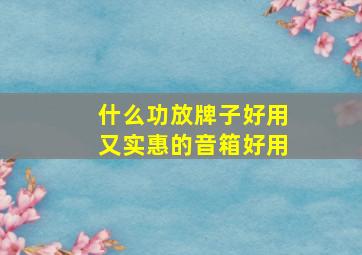 什么功放牌子好用又实惠的音箱好用