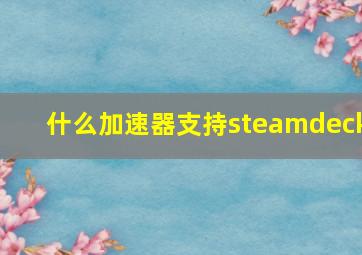 什么加速器支持steamdeck