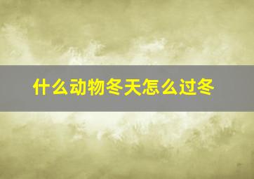 什么动物冬天怎么过冬