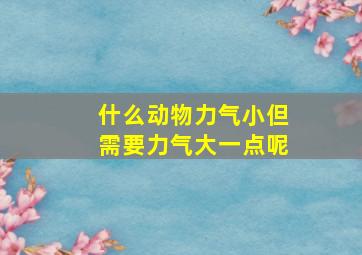 什么动物力气小但需要力气大一点呢