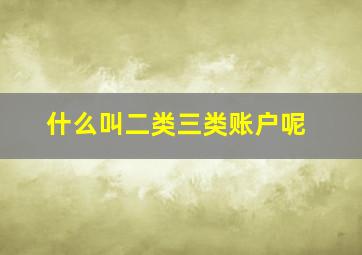 什么叫二类三类账户呢