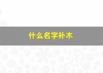 什么名字补木