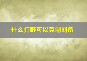 什么打野可以克制刘备