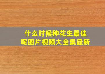 什么时候种花生最佳呢图片视频大全集最新