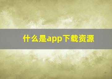 什么是app下载资源