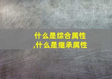 什么是综合属性,什么是继承属性