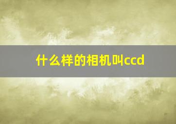 什么样的相机叫ccd