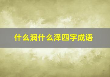 什么润什么泽四字成语