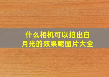 什么相机可以拍出白月光的效果呢图片大全