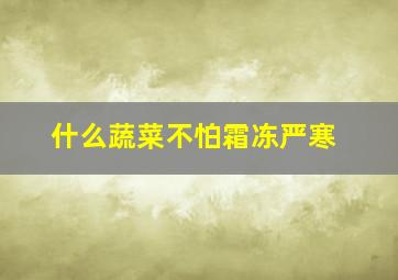 什么蔬菜不怕霜冻严寒