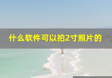 什么软件可以拍2寸照片的