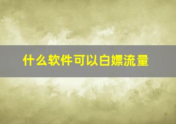 什么软件可以白嫖流量