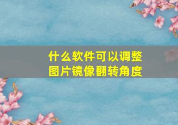 什么软件可以调整图片镜像翻转角度