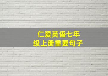 仁爱英语七年级上册重要句子