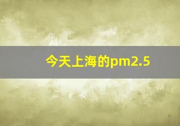 今天上海的pm2.5