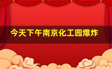 今天下午南京化工园爆炸