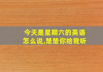 今天是星期六的英语怎么说,楚楚你给我听