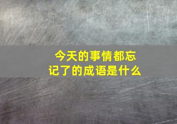 今天的事情都忘记了的成语是什么