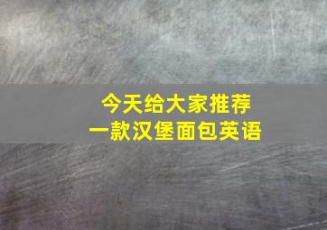 今天给大家推荐一款汉堡面包英语