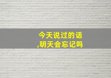 今天说过的话,明天会忘记吗