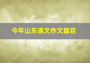 今年山东语文作文题目