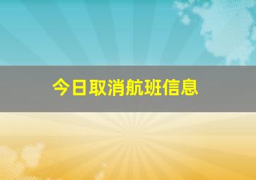 今日取消航班信息