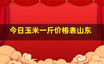 今日玉米一斤价格表山东