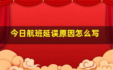 今日航班延误原因怎么写