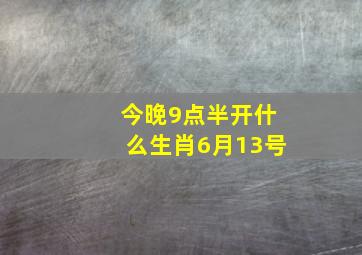 今晚9点半开什么生肖6月13号