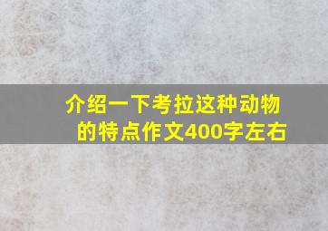 介绍一下考拉这种动物的特点作文400字左右