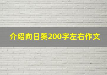 介绍向日葵200字左右作文