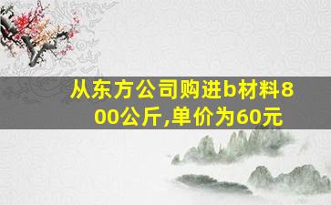 从东方公司购进b材料800公斤,单价为60元